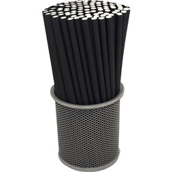 Rainbow 6mm Individually Wrapped Paper Straws Black Carton of 2000
