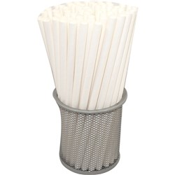 Rainbow 8mm Individually Wrapped Paper Straws White Carton of 2000