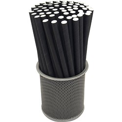 Rainbow 8mm Individually Wrapped Paper Straws Black Carton of 2000