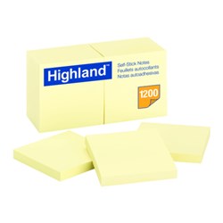 HIGHLAND 6549 NOTES Recycled Yellow 76x76mm 