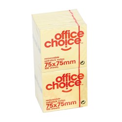 Office Choice Self Stick Notes 76x76mm Yellow Pack of 12 