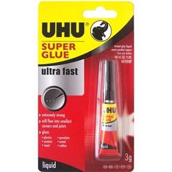 UHU Superglue Ultra Fast Liquid 3ml Carded  