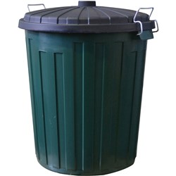 Italplast Garbage Bin 55L Green Base with Black Lid  
