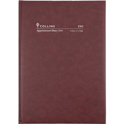 Collins Appointment Diary A4 2 Days To Page Burgundy